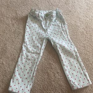 4T Gap Kids mint and coral polka dot panta